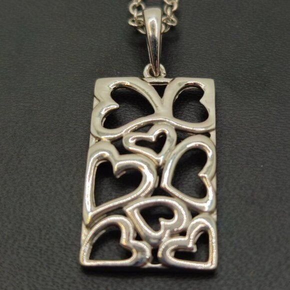 Sterling Silver Open Heart Pendant - Picture 3 of 7